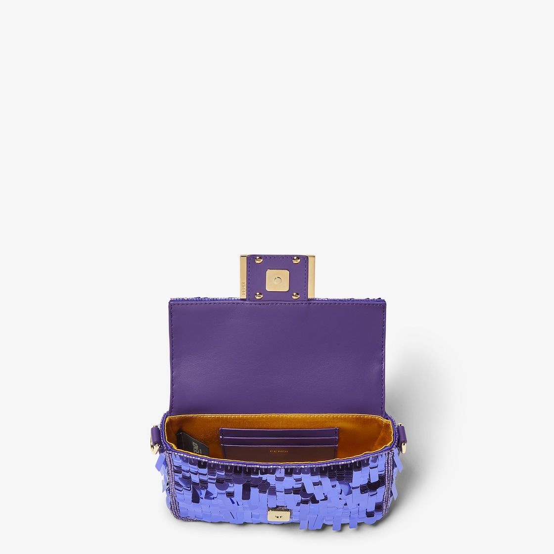 FENDI Baguette® Mini Bag embroidered with purple sequins - Image 2